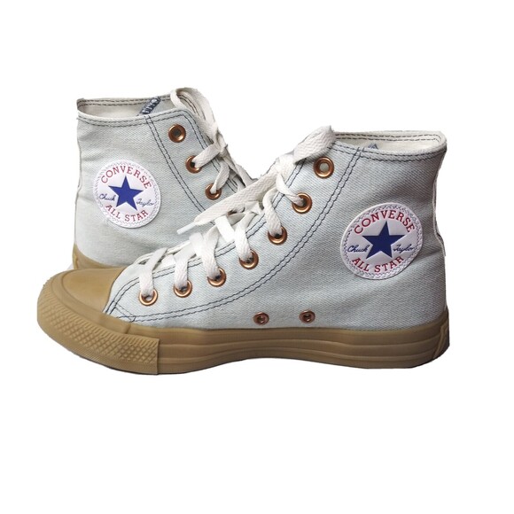 Converse  Chuck Taylor Custom Shoes Sz 6.5  Denim Pink Cherry Blossom ~Cydney - Picture 5 of 10